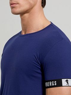 Хлопковая футболка с фирменным логотипом темно-синего цвета Bikkembergs BKK42UTS17SIcDARK