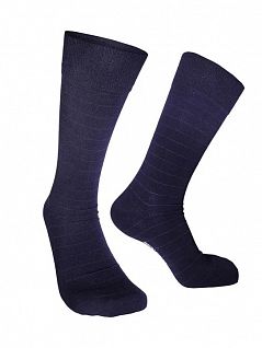 Хлопковые носки в горизонтальную полоску темно-синего цвета Sergio Dallini RTSDS802-2