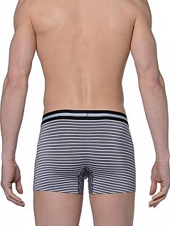 Мужские трусы боксеры с серо-белой полоской HOM Preppy 01058cZ7
