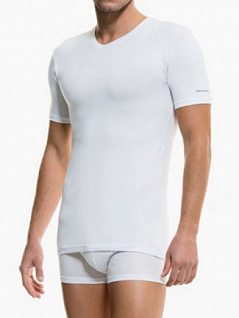 Однотонная мужская футболка белого цвета с V-образным вырезом Pierre Cardin U48