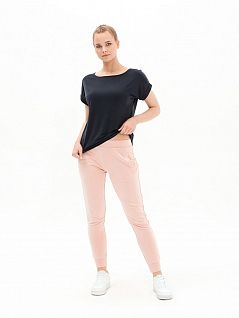 Облегающие брюки на манжетах з мягкого модала с добавлением полиэстера и эластана LTBS50585 BlackSpade розово-персиковый