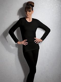 Универсальная черная женская термофутболка с длинными рукавами Doreanse Thermo Comfort 8560c01