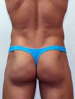 Соблазнительные мужские трусы стринги синего цвета Romeo Rossi Mini thong R1005-10