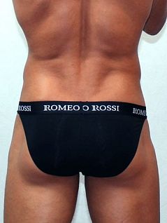 Удобные мужские трусы танга чёрного цвета Romeo Rossi Tanga R3001-2 распродажа
