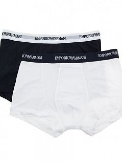 Комплект эластичных боксеров с деликатной обработкой (2шт) Emporio Armani 111210сс717армани Синий-белый 10410