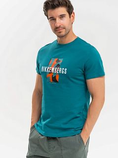 Хлопковая футболка с добавлением стрейчевых волокон зеленого цвета Bikkembergs BKK3MTS03cEverglade