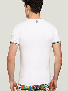 Эффектная футболка с надписью логотипа крупными буквами Bikkembergs вбкт04843бикк Белый 20