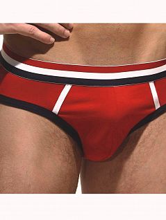 Яркие слипы с черной окантовкой Jolidon DTТн216бл Red