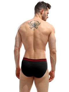 Стильные брифы с логотипом "JLD" и контрастной тесьмой Jolidon DT293блнТм Black