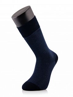 Комфортные носки с геометрическим рисунком LT11475 MUDOMAY темно-синий (набор из 3х штук)