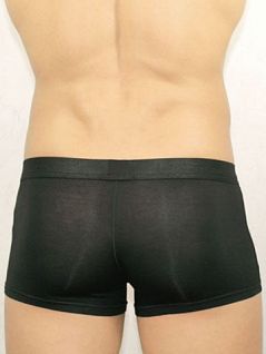 Однотонные черные эластичные трусы хипсы для мужчин Romeo Rossi R6006-2
