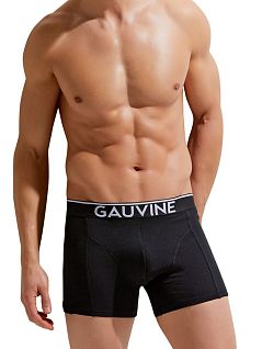 Мягкие боксеры на комфортной посадке черного цвета GAUVINE RTGAU3011-01