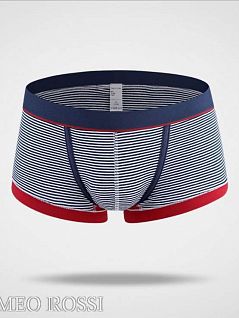 Хипсы боксеры мужские из мягкой ткани в мелкую полоску ROMEO ROSSI R5003-17