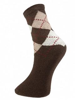 Теплые носки из шерсти и хлопка коричневого цвета Romeo Rossi RT8041-15