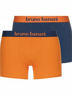Комплект боксеров на пришивной резинке с подкладкой спереди (2шт) Bruno Banani 22031388бруно Синий-оранжевый