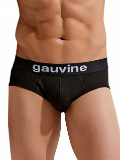 Комфортные брифы на широкой резинке черного цвета GAUVINE 49891