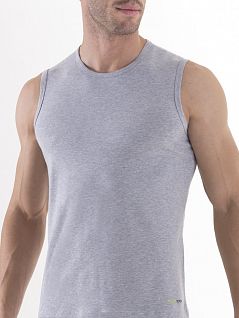 Мягкий мужской танг-топ светло-серого цвета BlackSpade TENDER COTTON b9234 Gray Melange