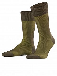 Хлопковые носки с полосками разных цветов Falke 13141 Fine Shadow SO (муж.) Зеленый 7826