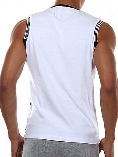 Мужская стильная спортивная майка белая из хлопка Oboy Sport Boys 8058c02