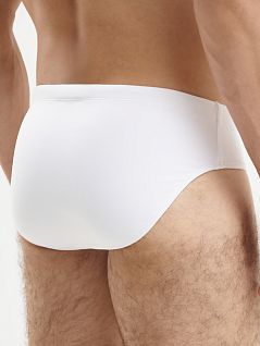 Классические плавки брифы из мягкого полиамида белого цвета Bikkembergs BKK25MSP01cWhite