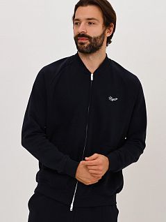 Домашний костюм из хлопка и полиэстра темно-синего цвета Ermenegildo Zegna N6HB91260c402