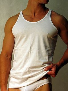 Мужская белая классическая майка на тонких лямках Doreanse Cotton Collection 2040c02 распродажа
