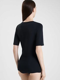 Базовая футболка из хлопка и модала черного цвета NINA VON C 62460111c200
