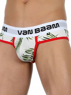 Эластичные брифы с принтом белого цвета Van Baam 39204