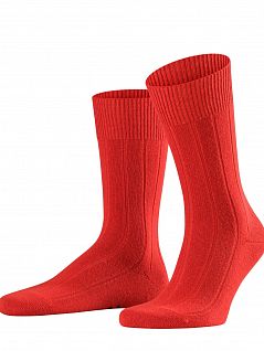 Мужские носки на комфортной резинке Falke 14423 Lhasa Rib (муж.) Красный (8207)