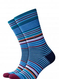 Идеальной посадки носки на эластичных манжетах Burlington 21057 Stripe SO (муж.) Синий 7777