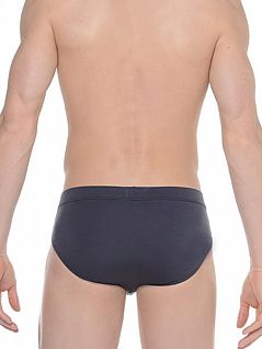 Темно-серые однотонные мужские трусы из хлопка HOM Jules 01086cZU
