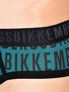 Брифы из комбинированных материалов в стиле "Logo" бренда Bikkembergs вбкт04793бикк Хаки