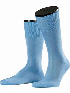 Однотонные мужские носки из хлопка синего цвета Falke 14651 №9 Maco (муж.) Синий 6543