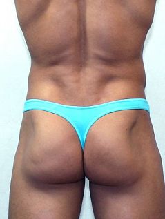 Яркие мужские стринги бирюзового цвета Romeo Rossi Mini thong R1005-11