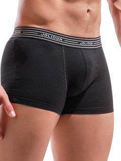 Трусы-боксеры мужские, декорированы широкой резинкой JOLIDON DT279нТм Black