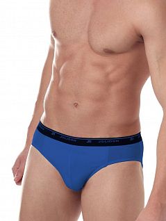 Хлопковые слипы на пришивной резинке JOLIDON DT273блнТм Blue