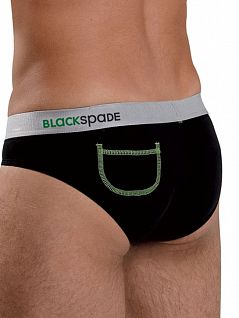 Черные мужские трусы-брифы с кармашком BlackSpade SPORT b9407 черный