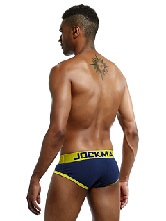 Современные брифы на желтой резинке темно-синего цвета JOCKMAIL RTJM2048-16