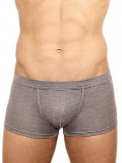 Мягкие однотонные мужские трусы хипсы серого цвета Romeo Rossi R6006-3