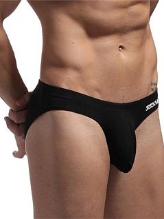 Хлопковые слипы на вшивной резинке черного цвета JOCKMAIL RTJM2025-2
