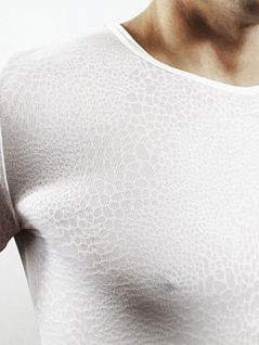 Удобная мужская футболка белого цвета Romeo Rossi Sexy Shirts RR506 белый распродажа