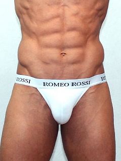 Мягкие мужские трусы танга белого цвета Romeo Rossi Tanga R3001-1 распродажа