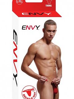 Мужские эротические красные стринги мешочек "ENVY E035-RED"