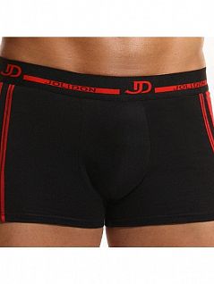 Натуральные боксеры с красными полосками по бокам Jolidon DTТн76б Black