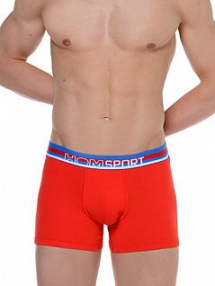 Мужские трусы макси в спортивном стиле красного цвета HOM Flag 08868cW1c2
