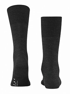 Однотонные носки с удлиненными манжетами для фиксации Falke 14435 Airport (муж.) Темный-серый (3080)