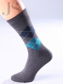 Мягкие носки с рисунком "крупные разноцветные ромбы" Giulia JSCOMFORT MELANGE 02 (5 пар) fumo gul