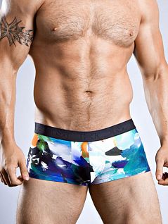 Яркие мужские трусы боксеры с цветным принтом HOM Paradiso 40c0419cM023