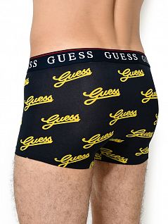 Тонкие боксеры с принтом "guess" на пришивной резинке с узкой горизонтальной полоской Guess у94ф04жр00аф27ингесс Желтый F27I
