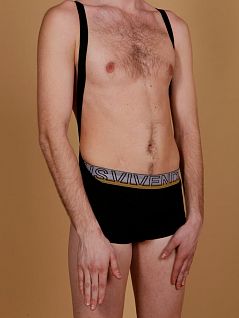 Эротические мужские трусы хипсы Modus Vivendi 09022 черные с подтяжками